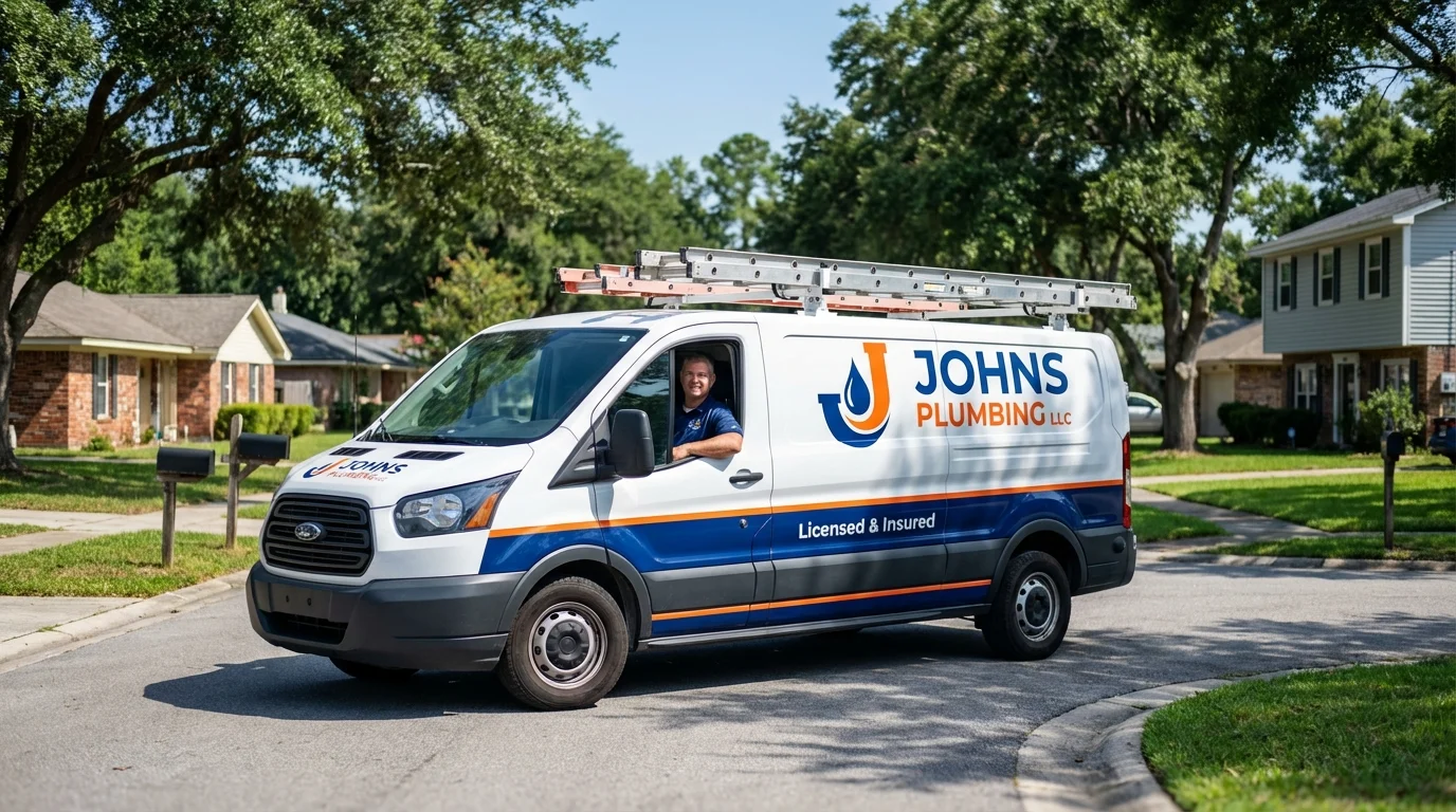 Johns Plumbing LLC service van in North Wilkesboro, NC