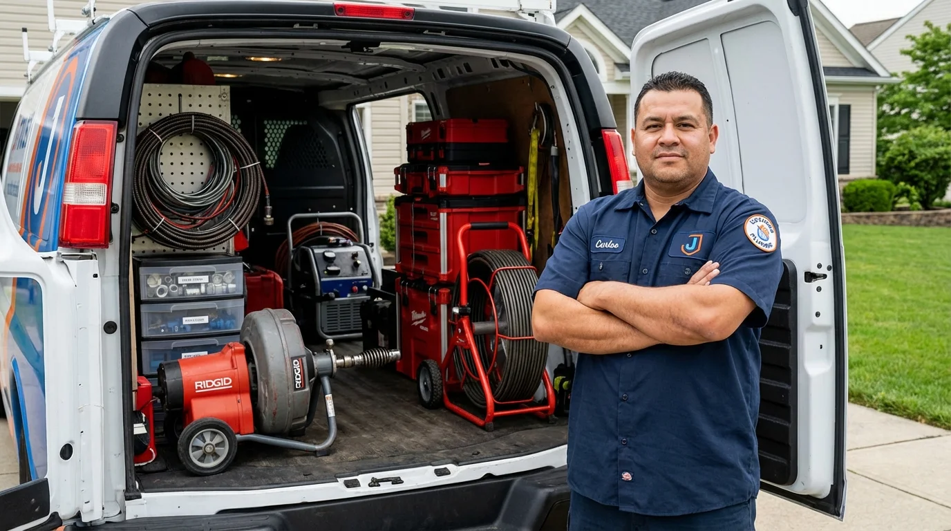Professional drain cleaning equipment and Johns Plumbing LLC plumber in North Wilkesboro