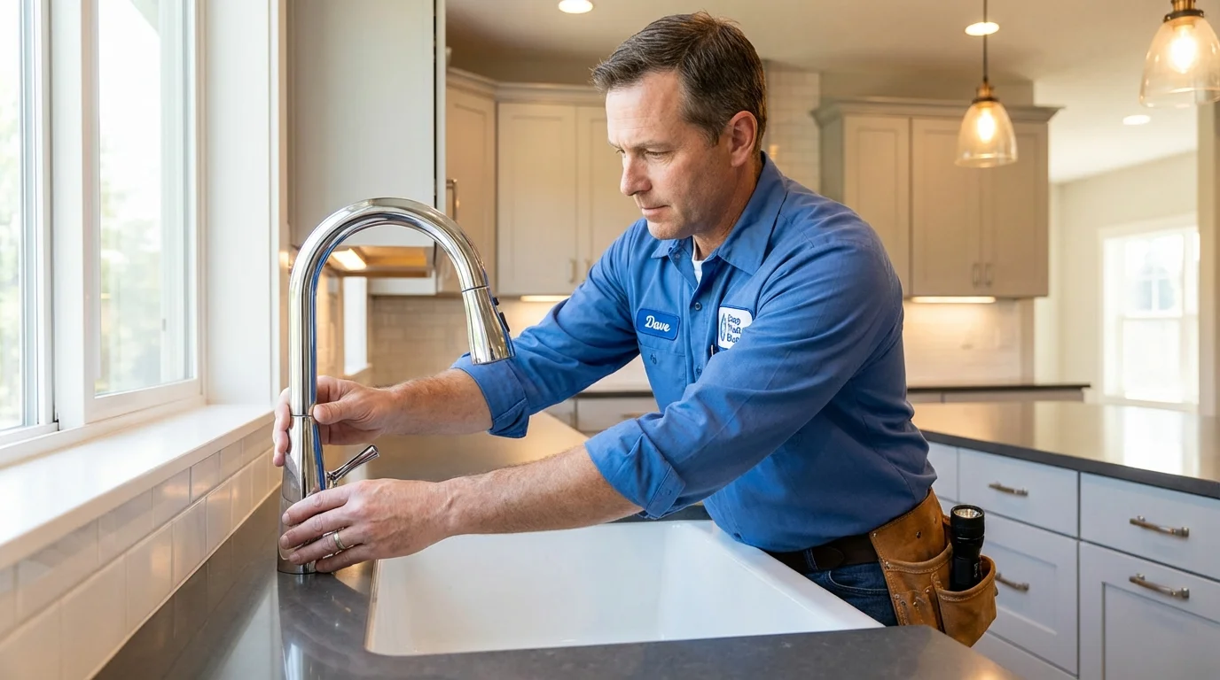 Kitchen faucet installation by Johns Plumbing LLC in North Wilkesboro